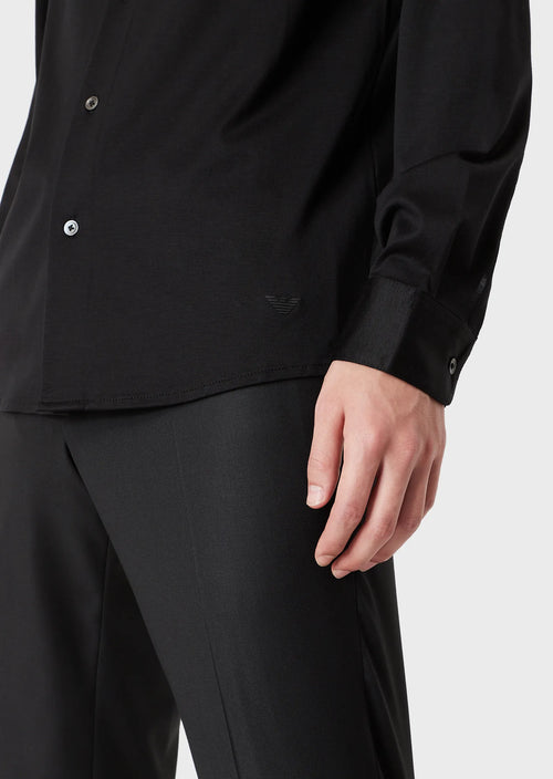 Emporio Armani Tencel-blend Shirt Black