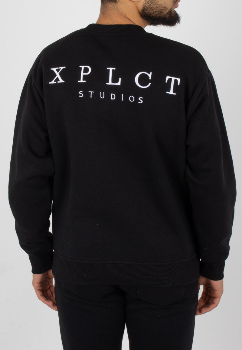 XPLCT Studios UNISEX mono crewneck tracksuit black
