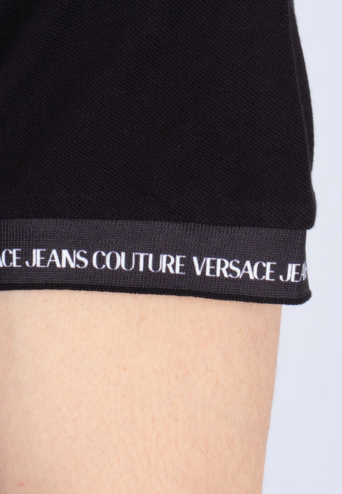 Versace Jeans Couture POLO Cotton Piquet Logo Collar Black