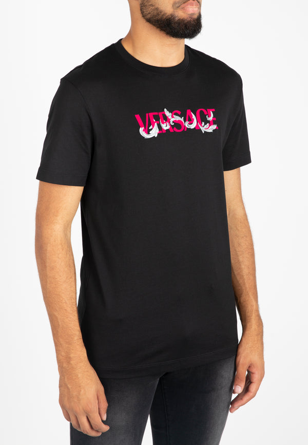 Gianni Versace Pink logo t-shirt black