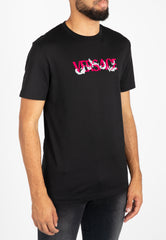 Gianni Versace Pink Logo T-Shirt schwarz