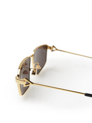Bottega Veneta Vierkante Gouden Metalen Zonnebril