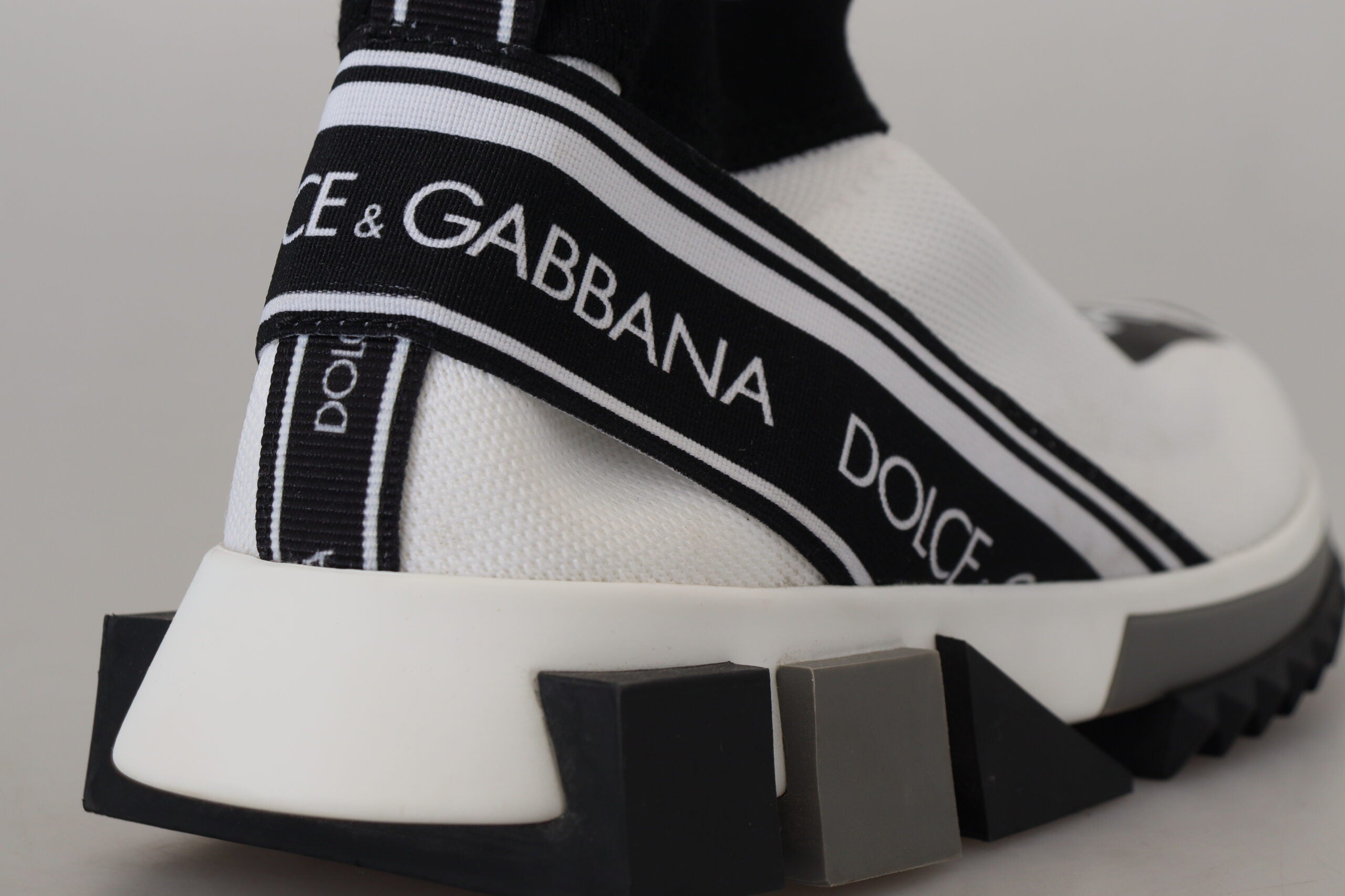 Dolce & Gabbana White Black Sorrento Socks Sneakers Shoes