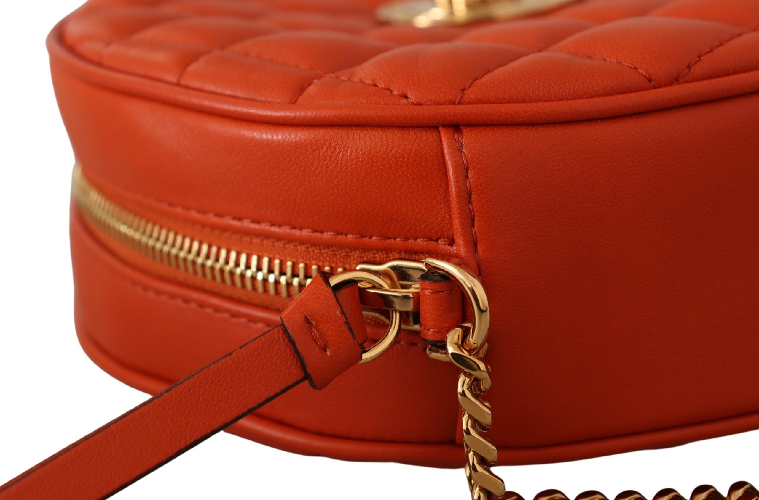 Versace Red Nappa Leather Medusa Round Crossbody Bag