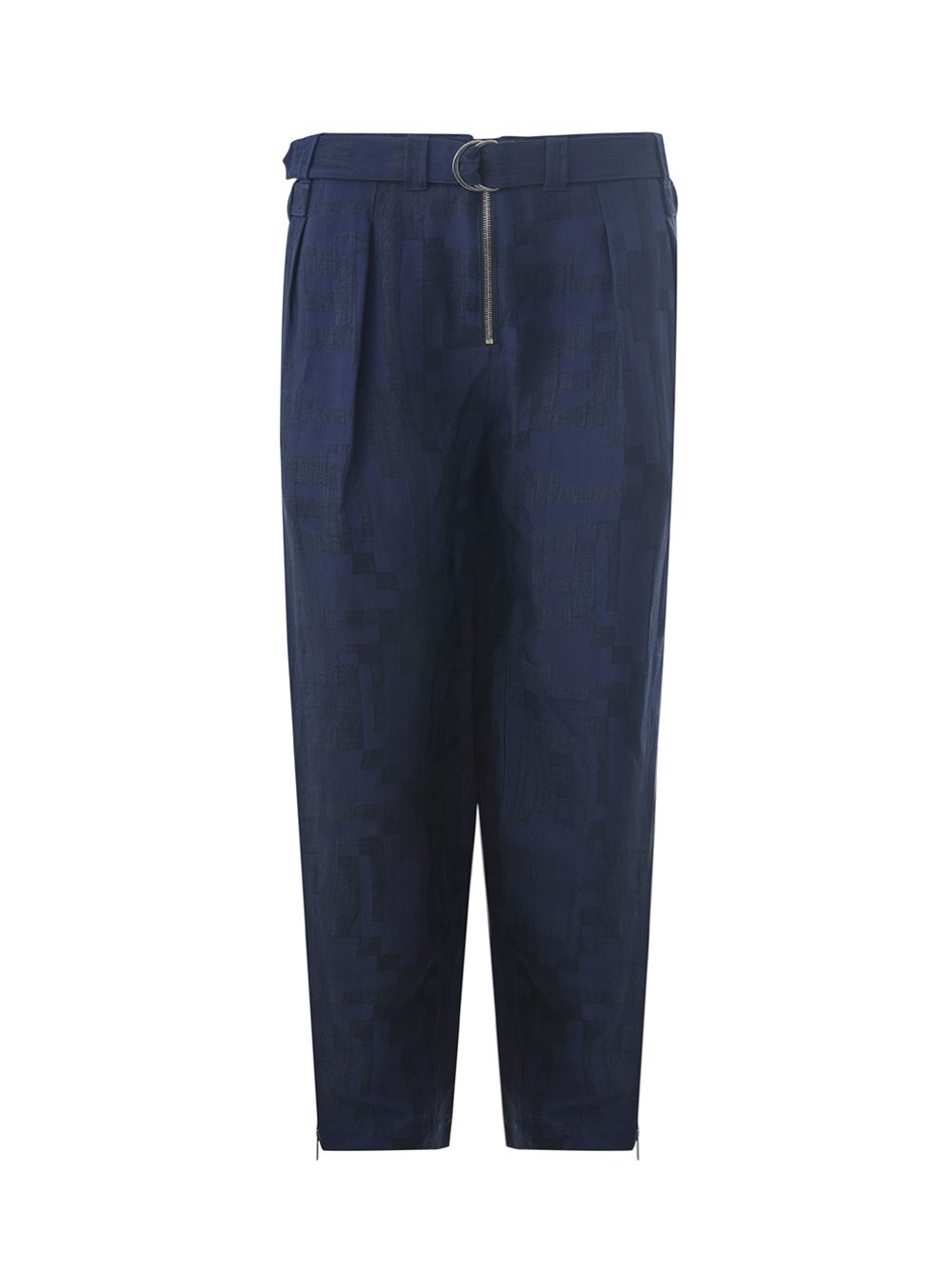Emporio Armani Relaxed Fit Linen Trousers with Belt