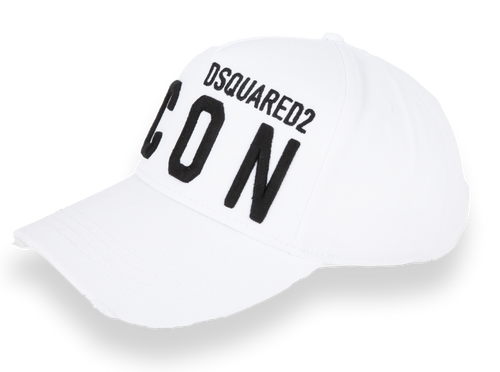Dsquared2 Cap White With Icon & DS2 Logo Embroidered