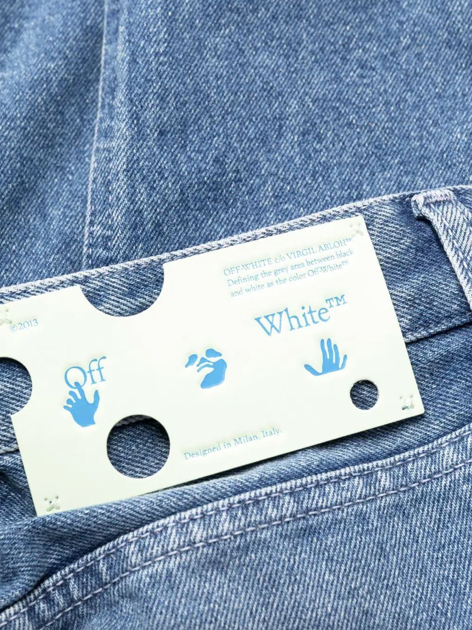 Off-White Blue Cotton Jeans & Pant